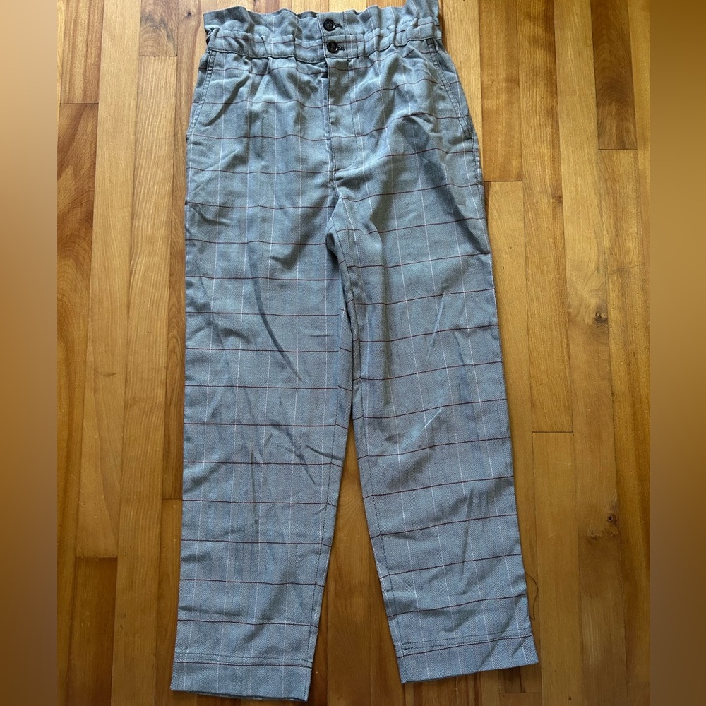 Madewell Paperbag Tapered Plaid Pants